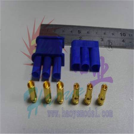HY021-01701  3pcs EC5 gold plated connectors with one blue housing